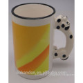 Taza de café de cerámica de diseño único con mango 3D